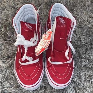 Red high top vans brand new